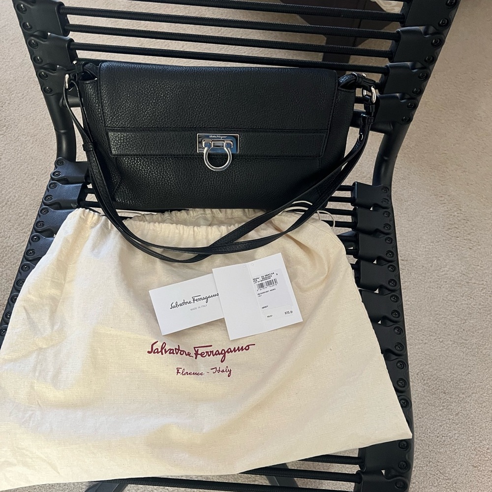 Authentic Salvatore Ferragamo Abbey leather Shoulder, crossbody or clutch bag